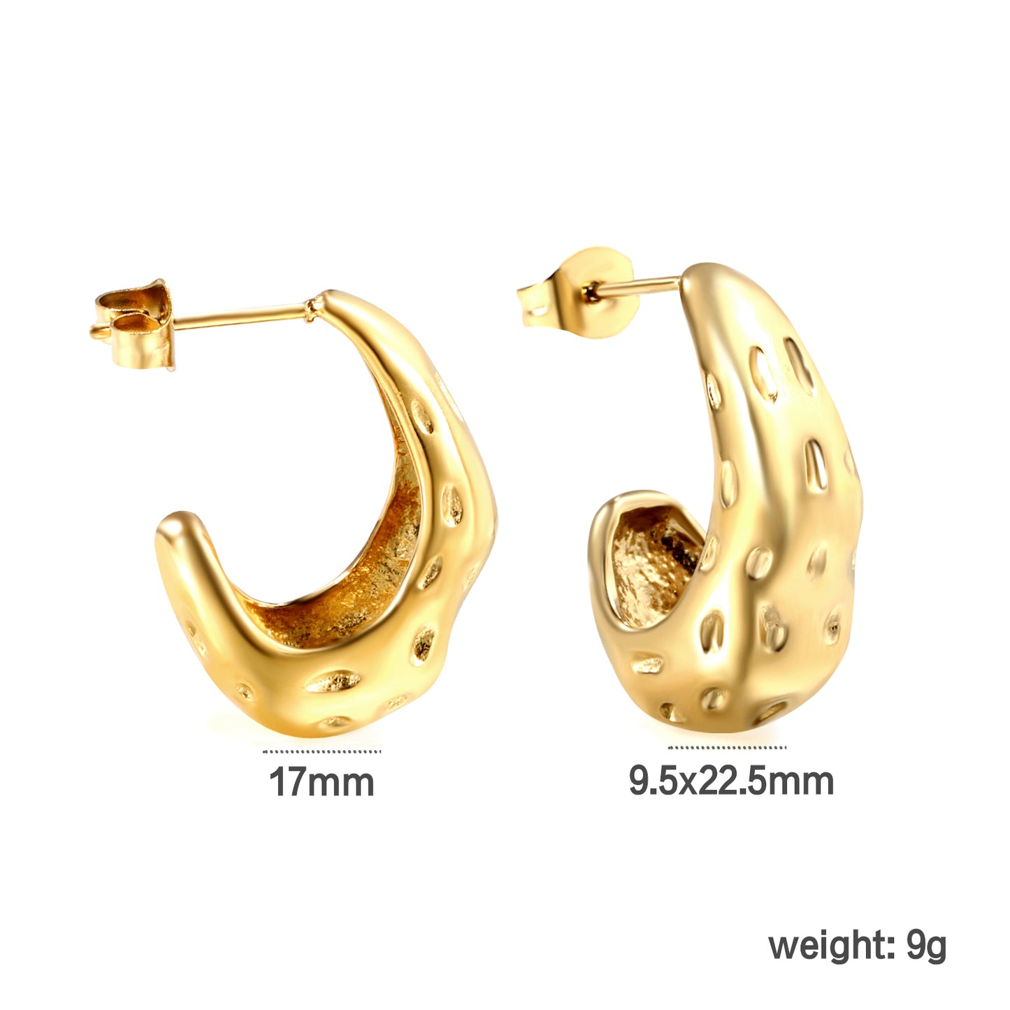 Bulk 18K Gold Round Stud Earrings Hypoallergenic