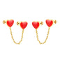 Jewelry suppliers of gold heart black & red & pink oil drops & cross chain