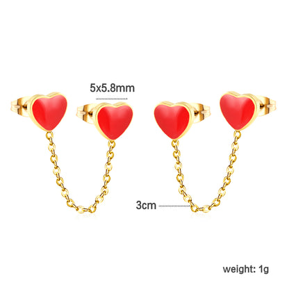 Jewelry suppliers of gold heart black & red & pink oil drops & cross chain