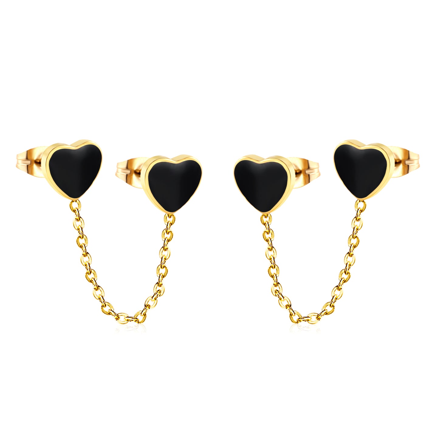 Jewelry suppliers of gold heart black & red & pink oil drops & cross chain