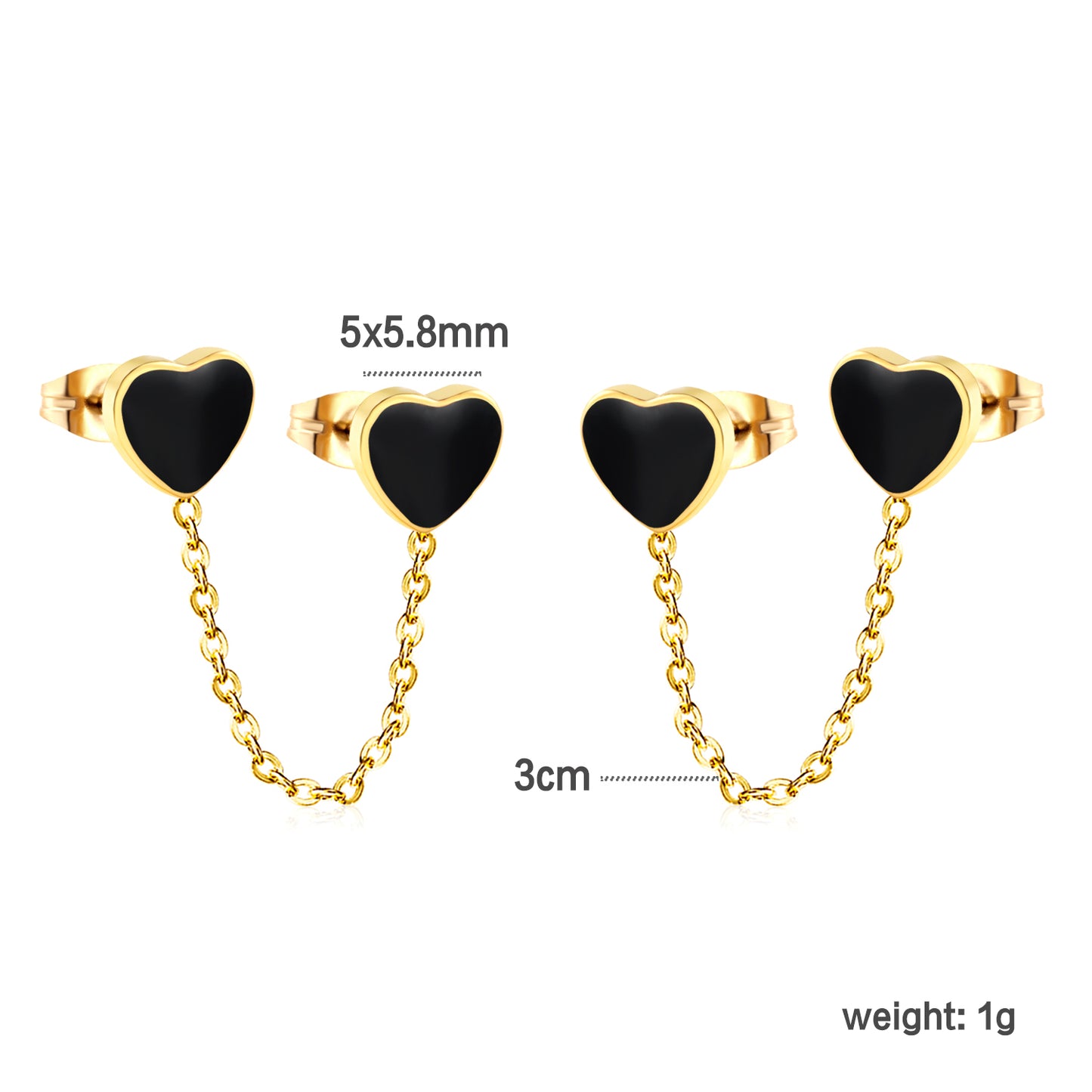 Jewelry suppliers of gold heart black & red & pink oil drops & cross chain