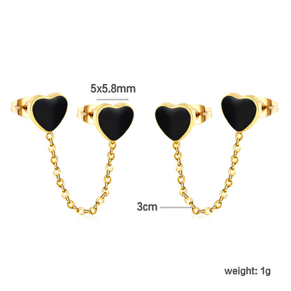 Jewelry suppliers of gold heart black & red & pink oil drops & cross chain