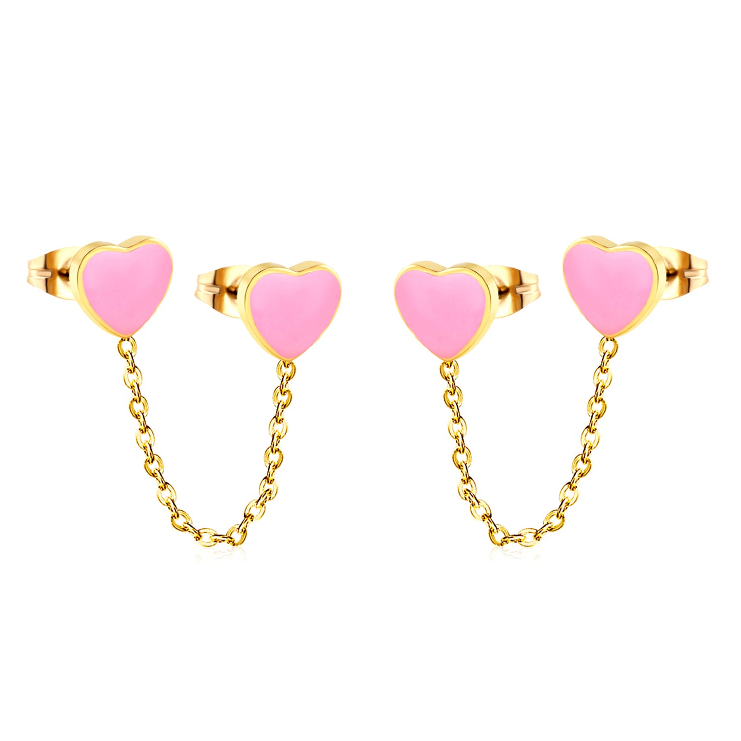 Jewelry suppliers of gold heart black & red & pink oil drops & cross chain