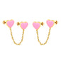 Jewelry suppliers of gold heart black & red & pink oil drops & cross chain