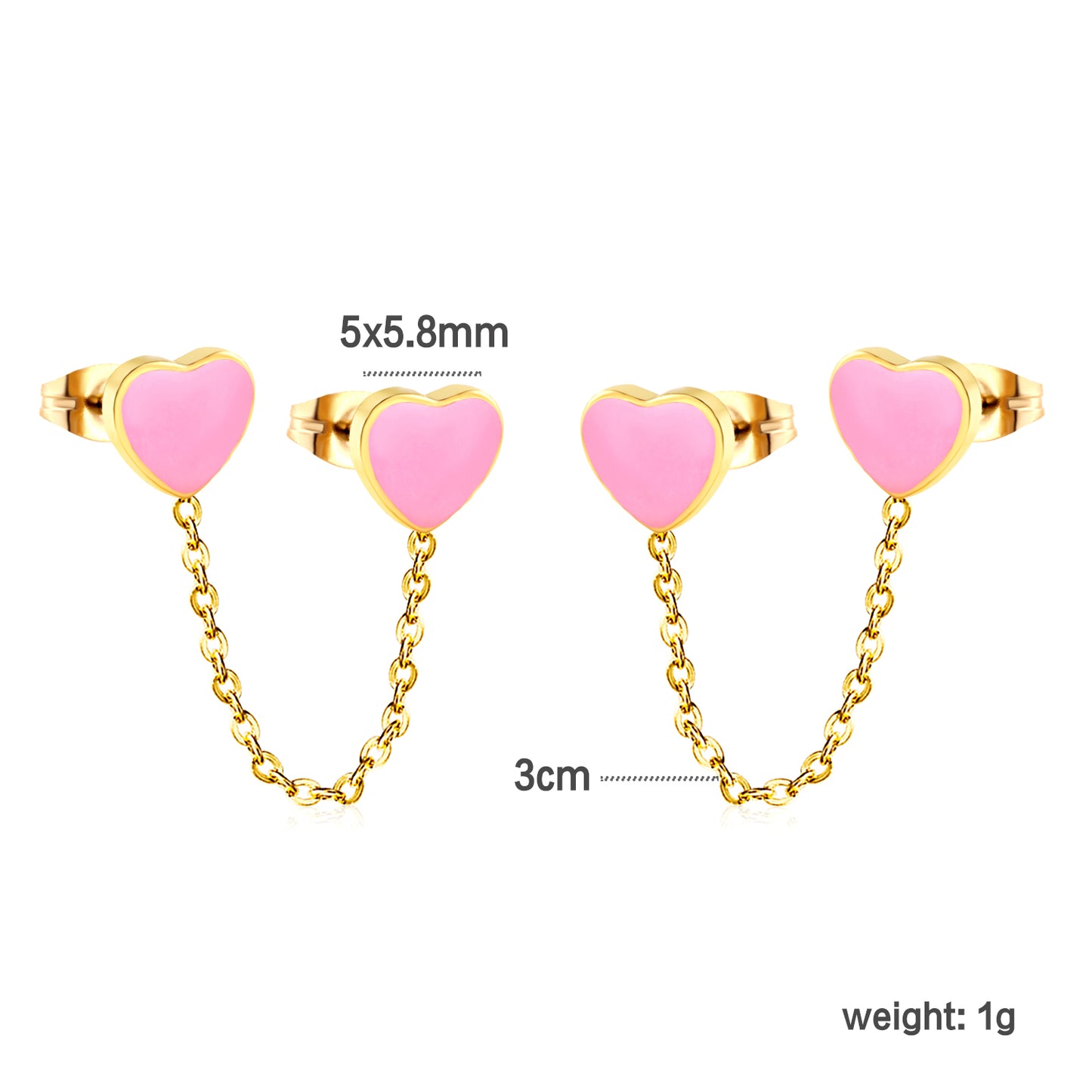 Jewelry suppliers of gold heart black & red & pink oil drops & cross chain