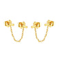 Golden Triangle Boomerang + Cross Chain Stud Earrings Jewelry Supplier