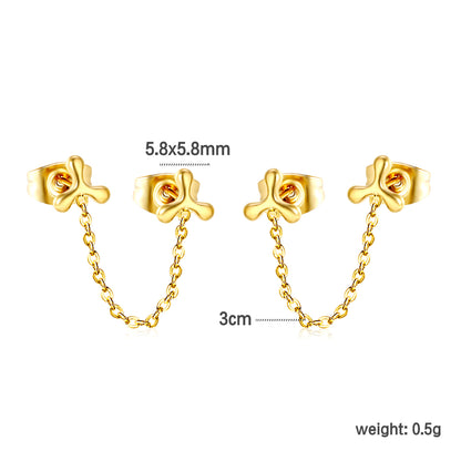 Golden Triangle Boomerang + Cross Chain Stud Earrings Jewelry Supplier