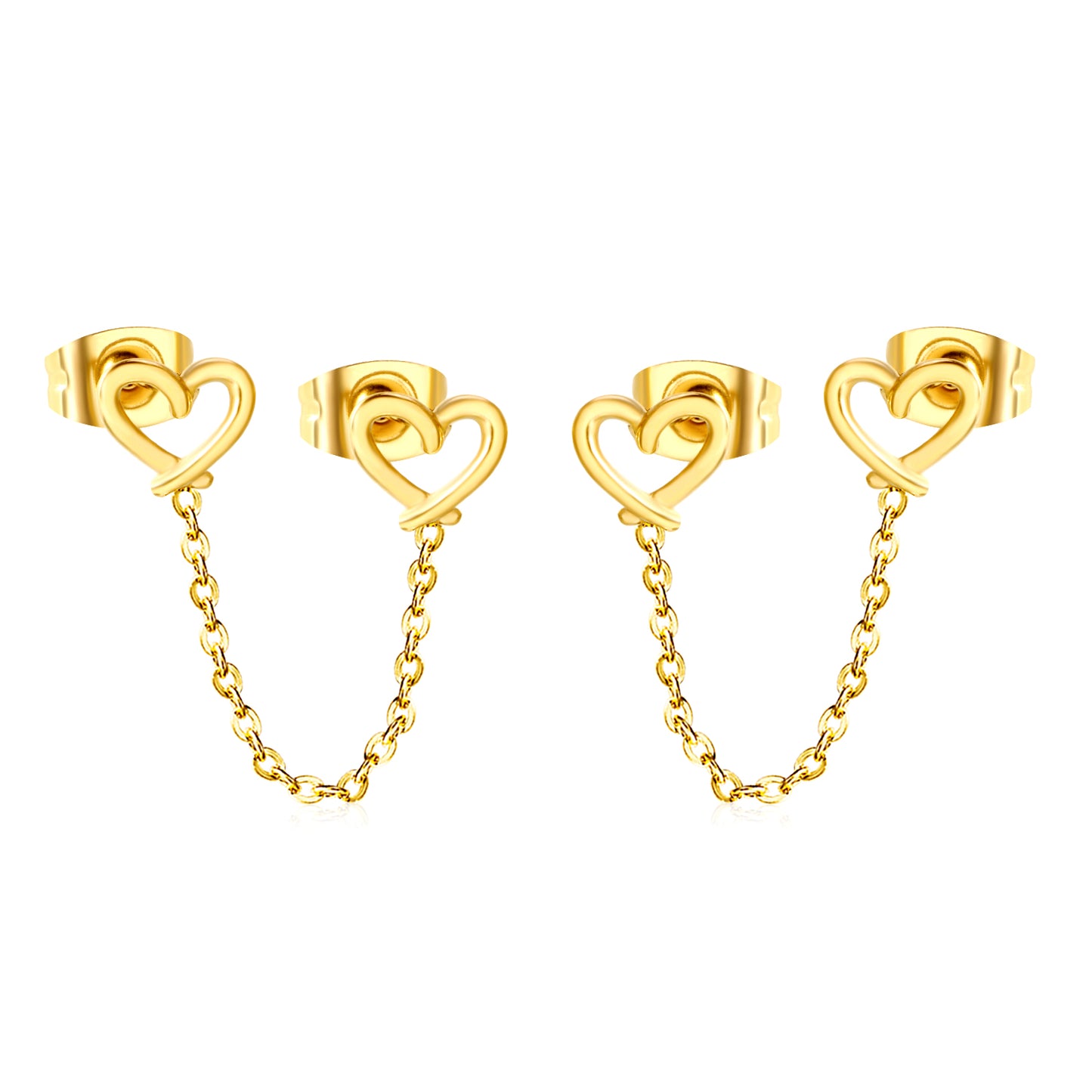Golden heart circle+cross chain earrings jewelry supplier