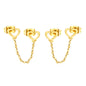 Golden heart circle+cross chain earrings jewelry supplier