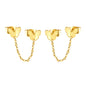 Gold Butterfly + Cross Chain Stud Earrings Jewelry Suppliers
