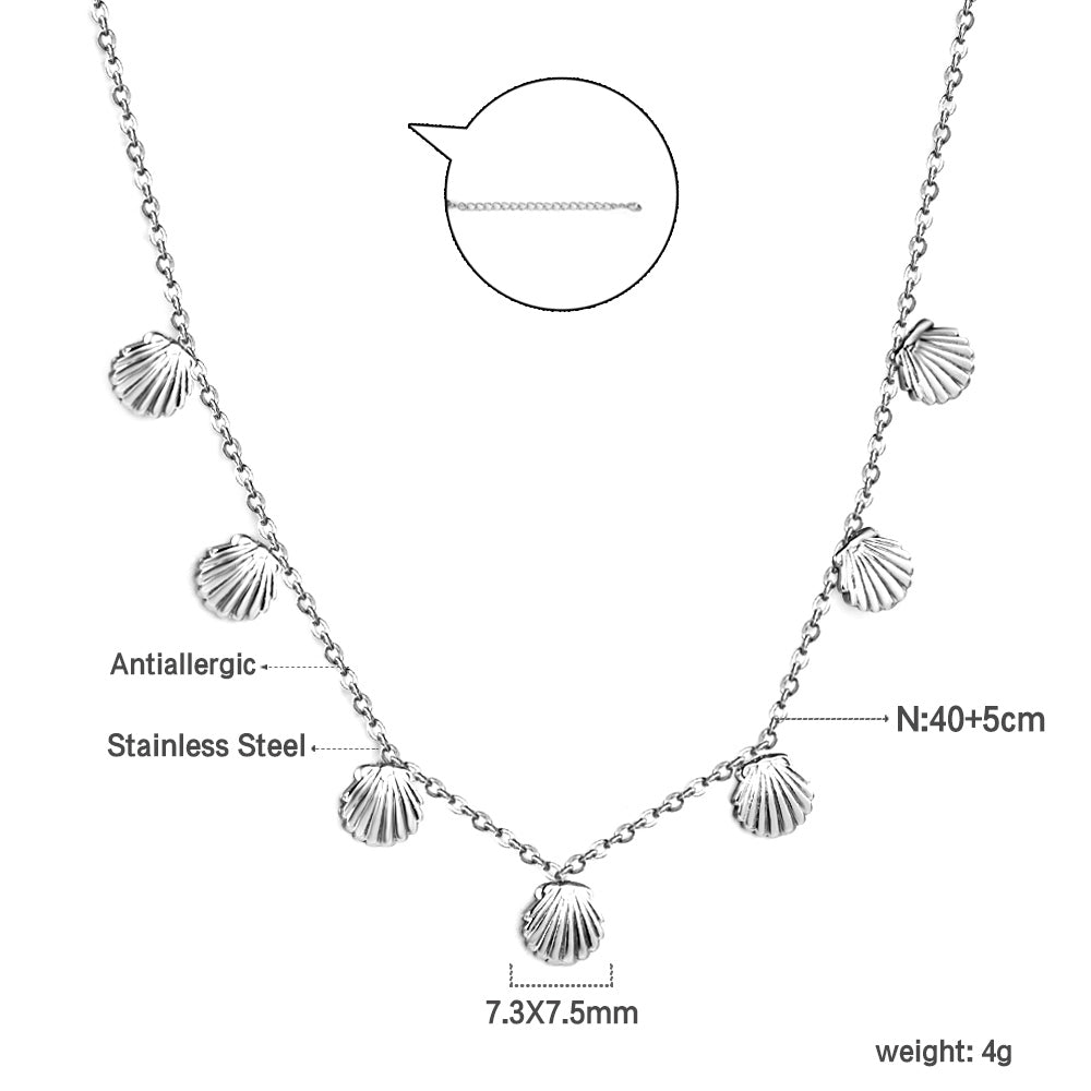 Wholesale Stainless Steel Gold - toned Small Decor Necklace Delicate Beachy Style