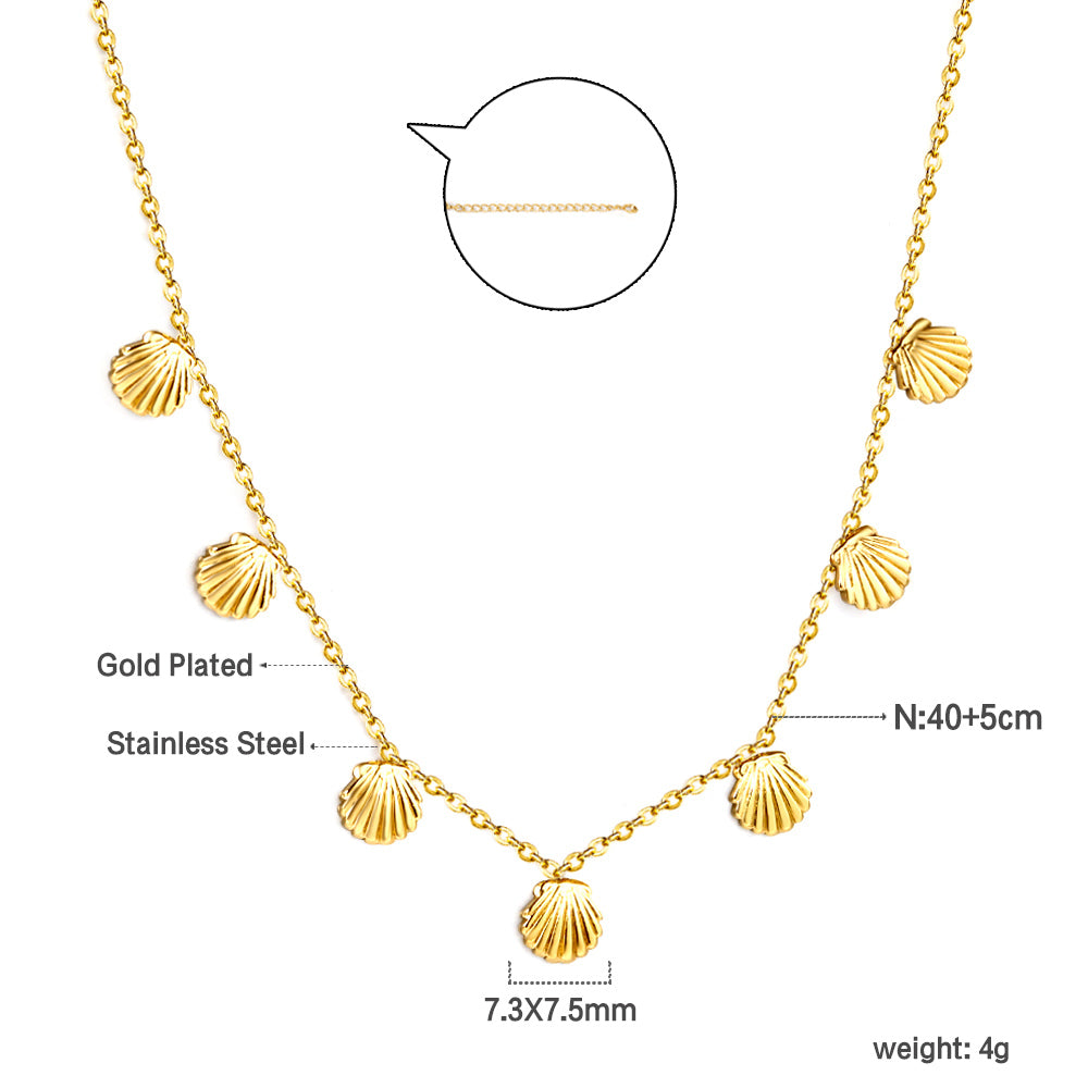 Wholesale Stainless Steel Gold - toned Small Decor Necklace Delicate Beachy Style