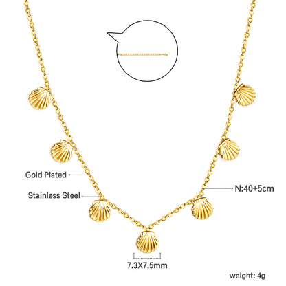 Wholesale Stainless Steel Gold - toned Small Decor Necklace Delicate Beachy Style