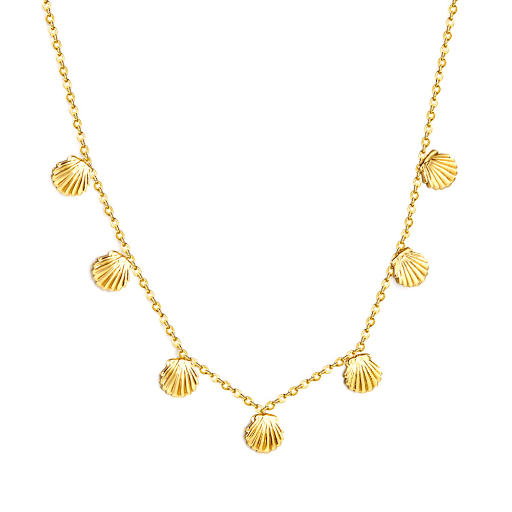 Wholesale Stainless Steel Gold - toned Small Decor Necklace Delicate Beachy Style