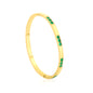 Wholesale Waterproof PVD Gold French CNC Emerald Bangle Bracelet