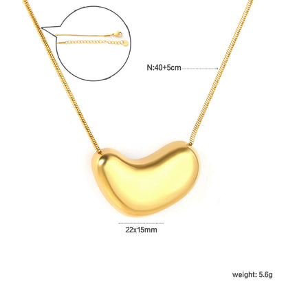 Wholesale 18K Gold Plated Pod-Shaped Pendant Necklace Organic Curve Minimalist Natural