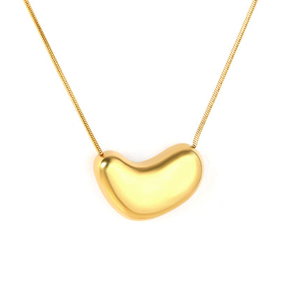 Wholesale 18K Gold Plated Pod-Shaped Pendant Necklace Organic Curve Minimalist Natural