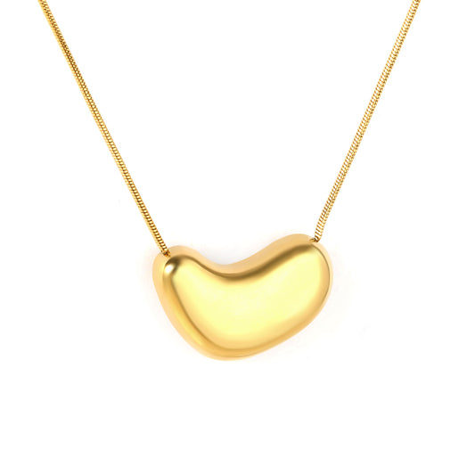 Wholesale 18K Gold Plated Pod-Shaped Pendant Necklace Organic Curve Minimalist Natural