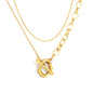 Bulk 18K Gold Plated Luxe Drop & Oval Pearl Snake Chain Necklace