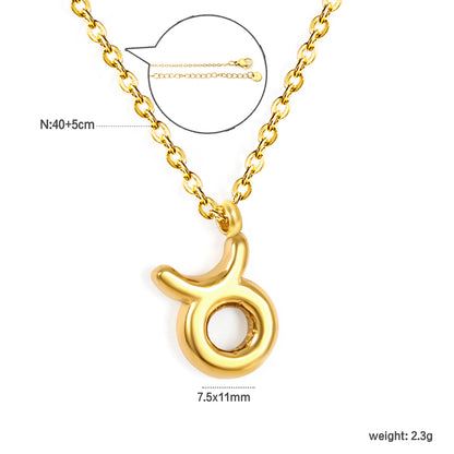 Wholesale 18K Gold Plated Zodiac Sign Necklace Astrological Symbol Pendant Delicate Chain Celestial Luxury
