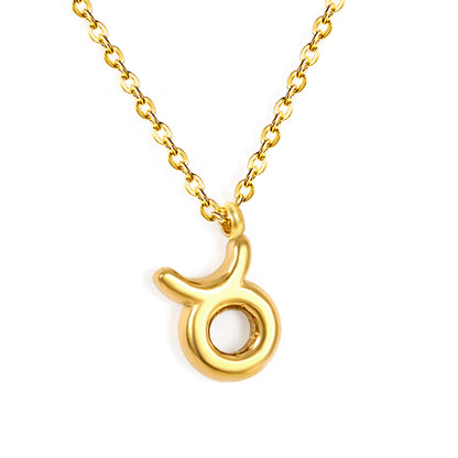 Wholesale 18K Gold Plated Zodiac Sign Necklace Astrological Symbol Pendant Delicate Chain Celestial Luxury