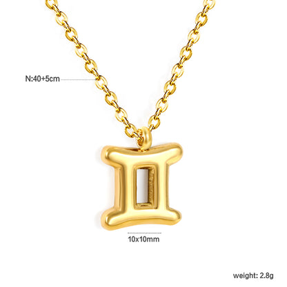 Wholesale 18K Gold Plated Zodiac Sign Necklace Astrological Symbol Pendant Delicate Chain Celestial Luxury