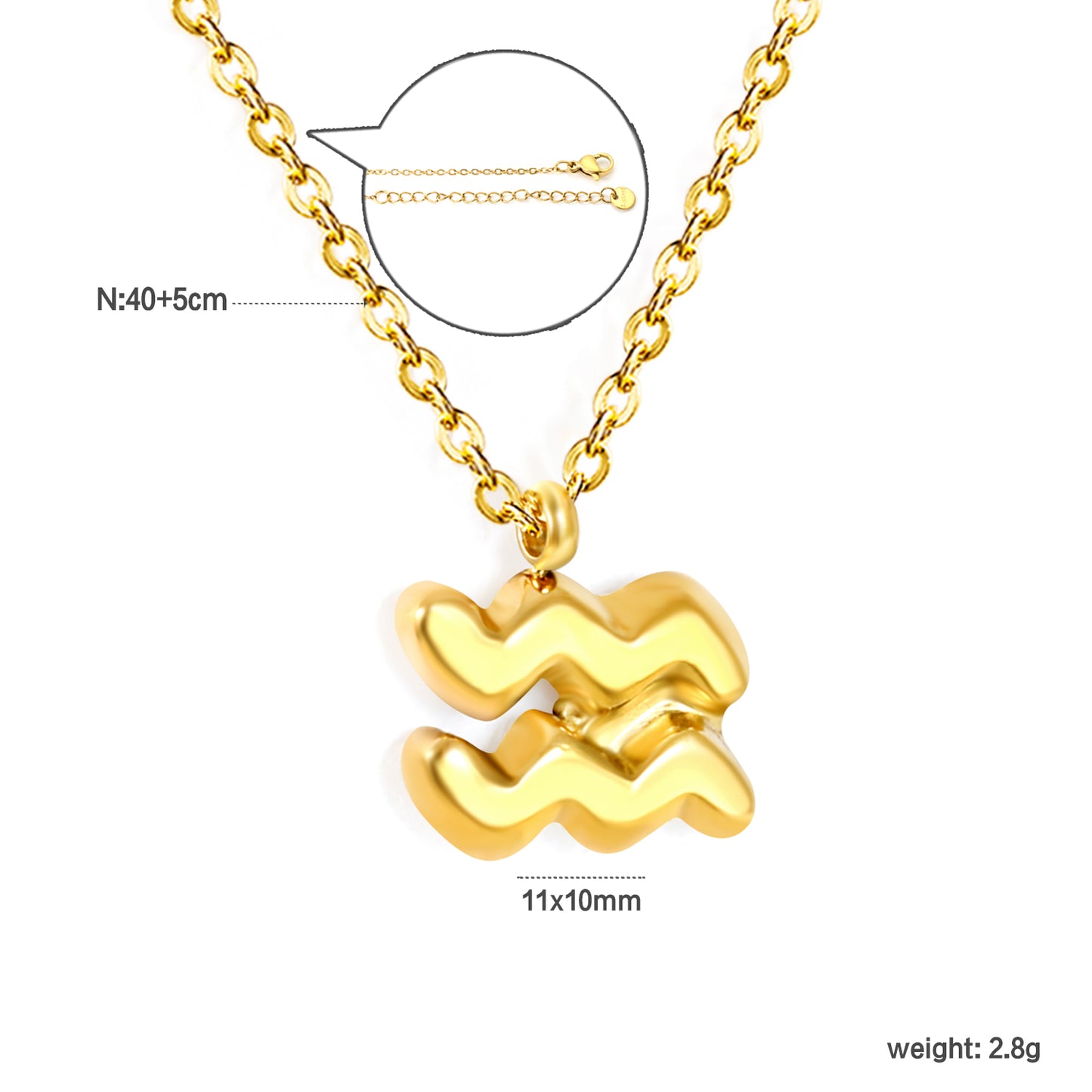 Wholesale 18K Gold Plated Zodiac Sign Necklace Astrological Symbol Pendant Delicate Chain Celestial Luxury