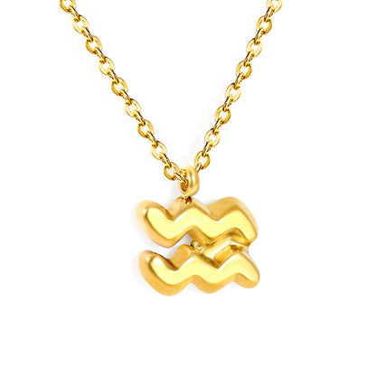 Wholesale 18K Gold Plated Zodiac Sign Necklace Astrological Symbol Pendant Delicate Chain Celestial Luxury