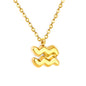 Wholesale 18K Gold Plated Zodiac Sign Necklace Astrological Symbol Pendant Delicate Chain Celestial Luxury