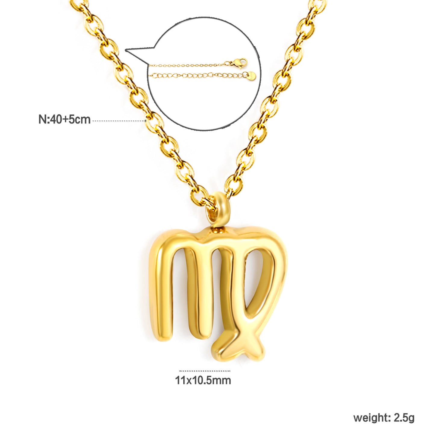 Wholesale 18K Gold Plated Zodiac Sign Necklace Astrological Symbol Pendant Delicate Chain Celestial Luxury