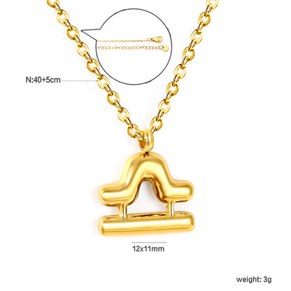 Wholesale 18K Gold Plated Zodiac Sign Necklace Astrological Symbol Pendant Delicate Chain Celestial Luxury