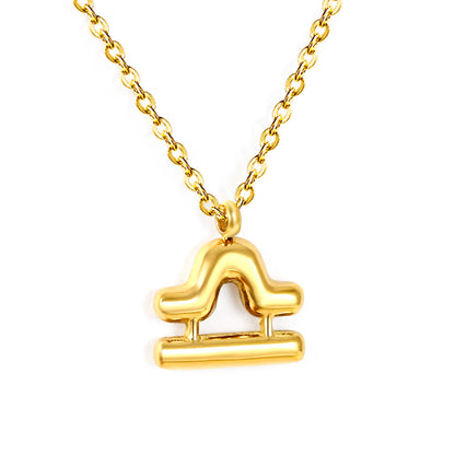 Wholesale 18K Gold Plated Zodiac Sign Necklace Astrological Symbol Pendant Delicate Chain Celestial Luxury