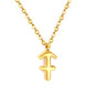 Wholesale 18K Gold Plated Zodiac Sign Necklace Astrological Symbol Pendant Delicate Chain Celestial Luxury