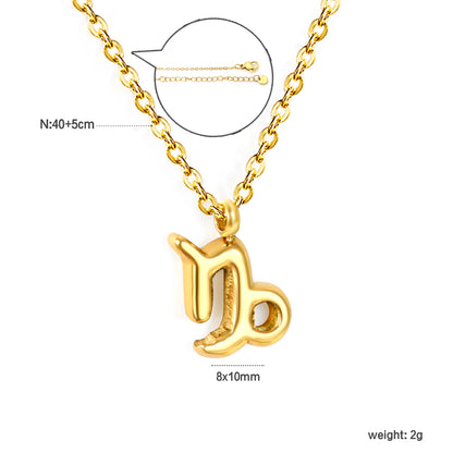 Wholesale 18K Gold Plated Zodiac Sign Necklace Astrological Symbol Pendant Delicate Chain Celestial Luxury