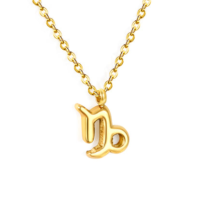 Wholesale 18K Gold Plated Zodiac Sign Necklace Astrological Symbol Pendant Delicate Chain Celestial Luxury