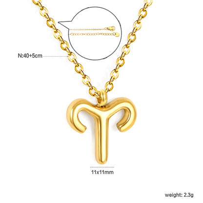 Wholesale 18K Gold Plated Zodiac Sign Necklace Astrological Symbol Pendant Delicate Chain Celestial Luxury