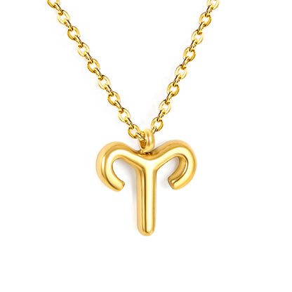 Wholesale 18K Gold Plated Zodiac Sign Necklace Astrological Symbol Pendant Delicate Chain Celestial Luxury
