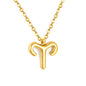 Wholesale 18K Gold Plated Zodiac Sign Necklace Astrological Symbol Pendant Delicate Chain Celestial Luxury