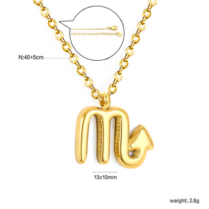 Wholesale 18K Gold Plated Zodiac Sign Necklace Astrological Symbol Pendant Delicate Chain Celestial Luxury