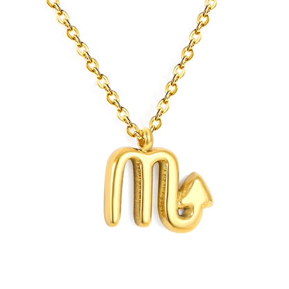 Wholesale 18K Gold Plated Zodiac Sign Necklace Astrological Symbol Pendant Delicate Chain Celestial Luxury