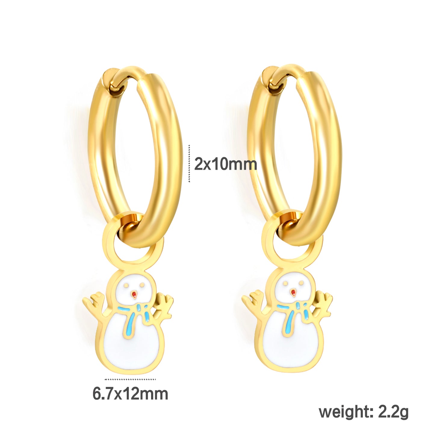 Bulk Snowman Hoop Earrings Winter Whimsy