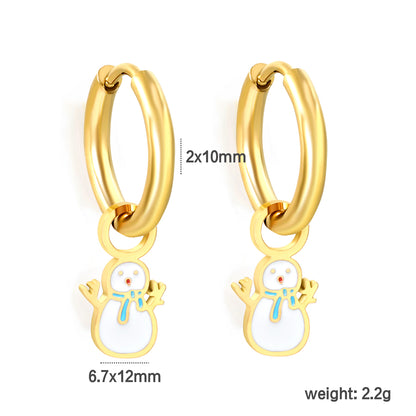 Bulk Snowman Hoop Earrings Winter Whimsy