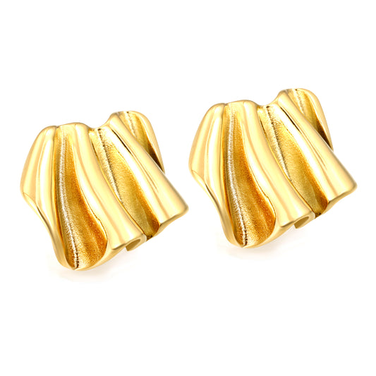 Wholesale Pleated Sculpture Earrings Futuristic Edge