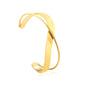 Bulk 18K Gold Plated Modern Crossed Geometric Bangle Bracelet