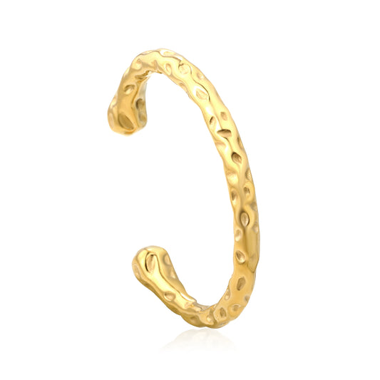 Bulk 18K Gold Plated Artisanal Hammered Drop Bangle Bracelet