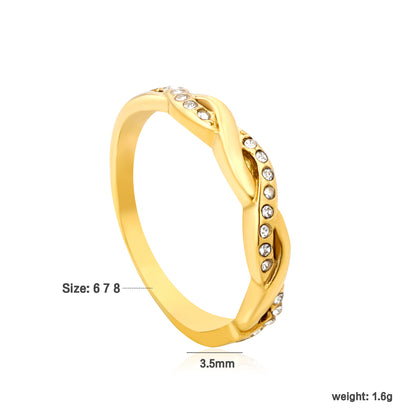 Wholesale 18K Gold Plated Twisted Band Ring Diamond & Gemstone Options Multi-Color Festival Luxury