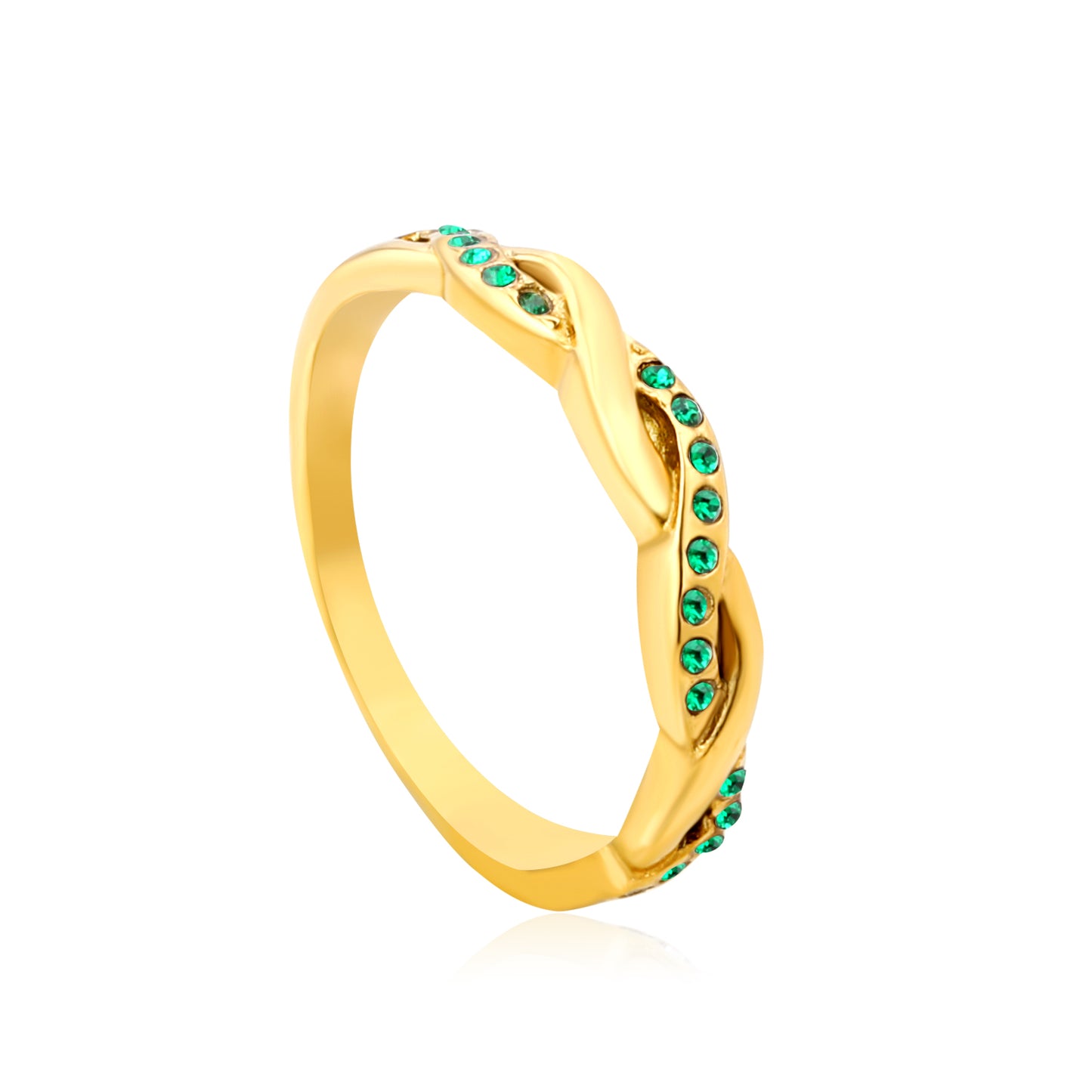 Wholesale 18K Gold Plated Twisted Band Ring Diamond & Gemstone Options Multi-Color Festival Luxury