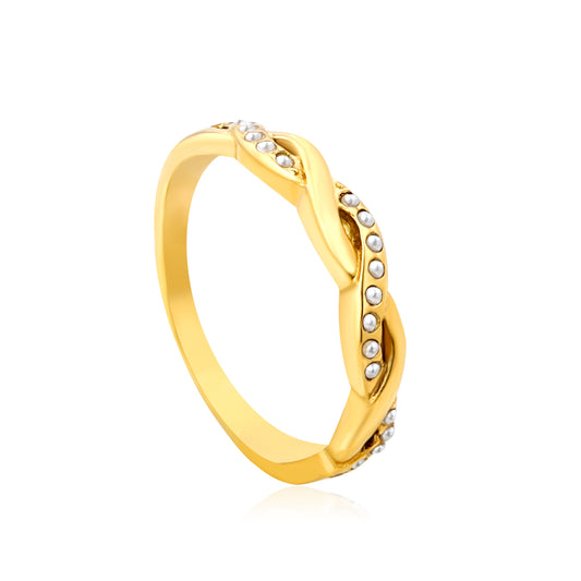 Wholesale 18K Gold Plated Twisted Band Ring Diamond & Gemstone Options Multi-Color Festival Luxury