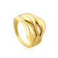 Bulk 18K Gold Plated Natural Wave Textured Ring