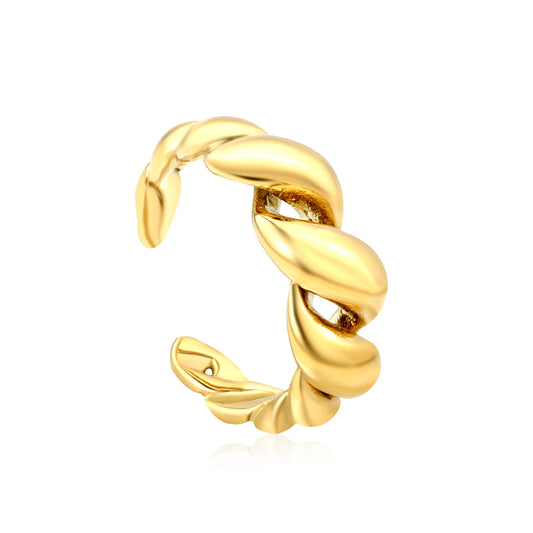 Bulk 18K Gold Plated Luxe Braided Twist Open Ring